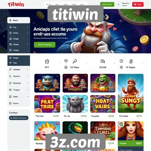 Interface do site de jogos titiwin é amigável